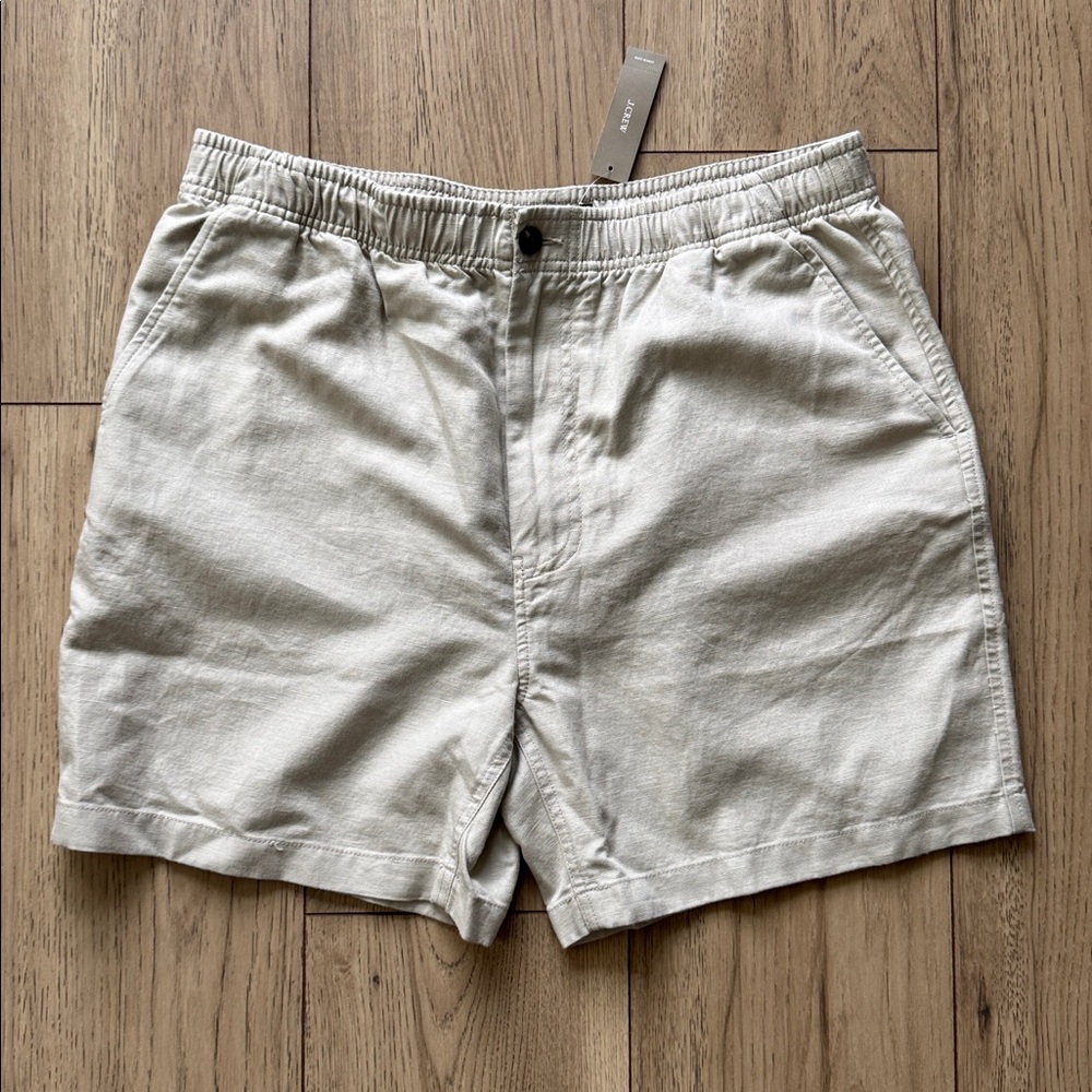 NWT J. Crew 5.5” Pier Cotton-Linen Light Tan Shorts Men’s Large